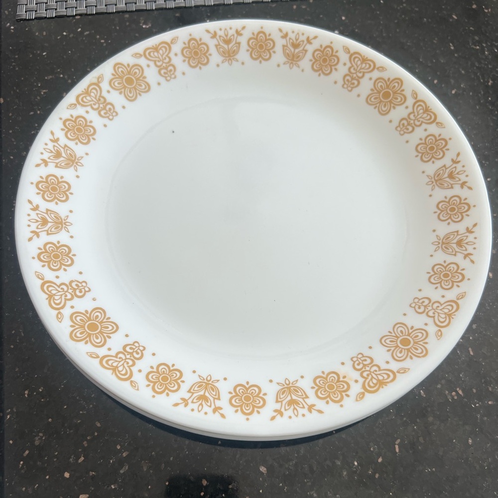 Corelle Butterfly Gold Pattern 
3 dinner plates